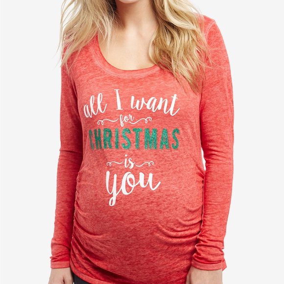 All I Want For Christmas Is You™ Maternity Tee NWT - Picture 1 of 2